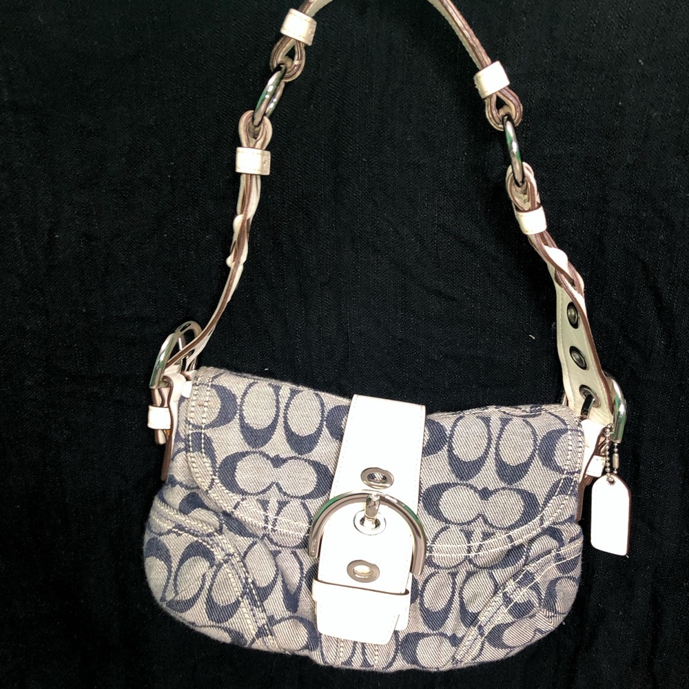 COACH denim shoulder bag